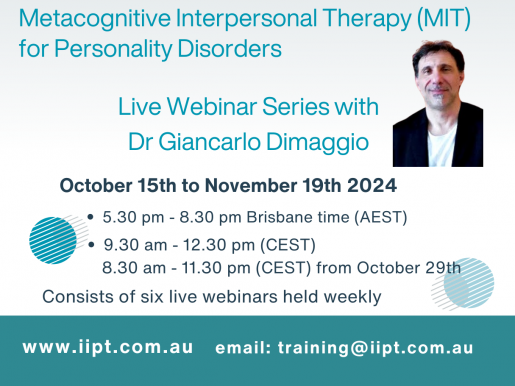 Metacognitive Interpersonal Therapy (MIT) Live Webinar Series